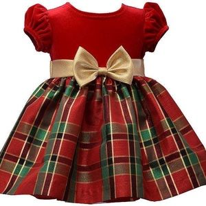 Bonnie Jean Baby Girls Short Sleeve Plaid A-Line Dress